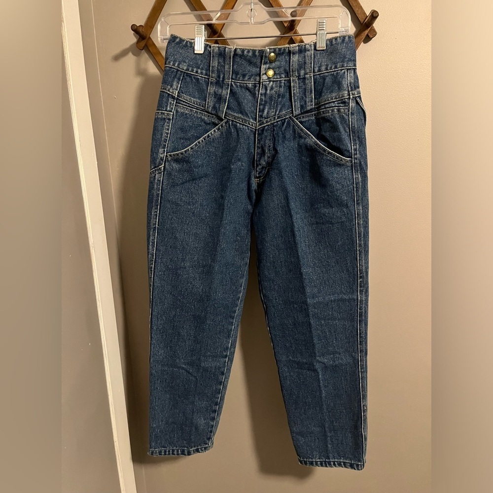 Vintage high waisted denim Capri length funk break dance pants women’s S